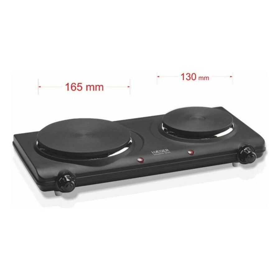 Elektrische Heizplatte Haeger Double Disc Schwarz 2 Herde 2250W