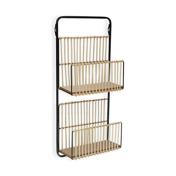 Regal Versa Metall Rattan Holz MDF (12 x 68 x 32 cm)