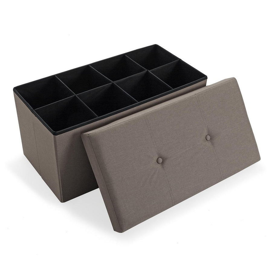 Schuhschrank mit Deckel Leinen Holz MDF (40,5 x 40,5 x 76,5 cm)