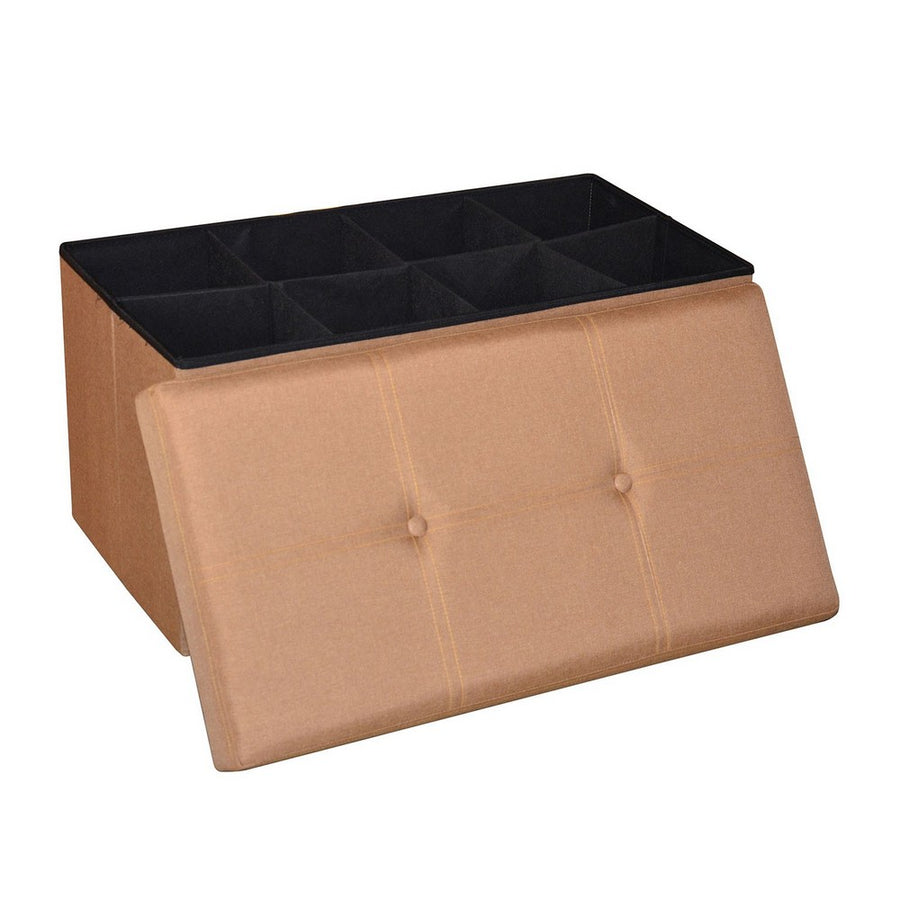 Schuhschrank mit Deckel Leinen Holz MDF (40,5 x 40,5 x 76,5 cm)
