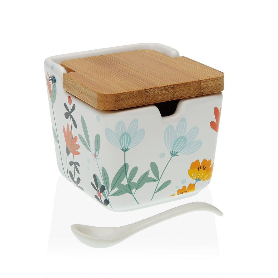 Zuckerdose Versa Blomster aus Keramik (8,8 x 10,3 x 8,8 cm)