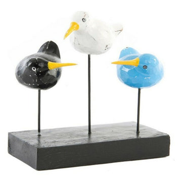 Deko-Figur DKD Home Decor Holz Metall Vögel Antiker Finish