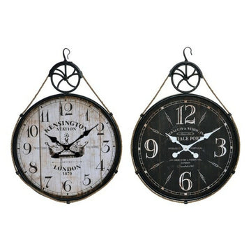 Wanduhr DKD Home Decor Holz Metall (2 pcs) (50 x 4 x 71 cm)
