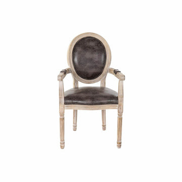Esszimmerstuhl DKD Home Decor Braun Polyurethan Kautschukholz (56 x 46 x 96 cm)