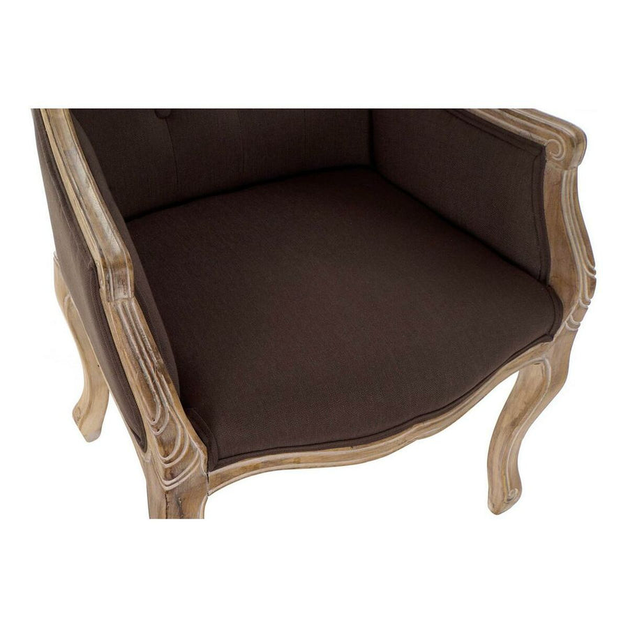Stuhl DKD Home Decor Leinen Kautschukholz (63.5 x 49.5 x 102 cm)