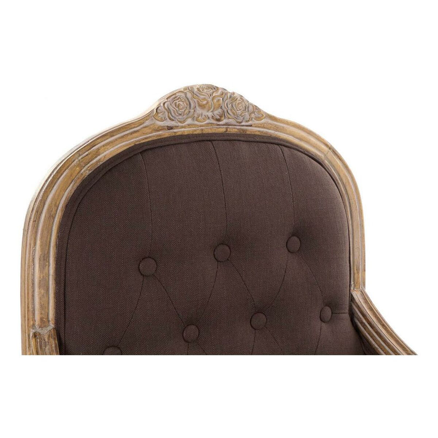 Stuhl DKD Home Decor Leinen Kautschukholz (63.5 x 49.5 x 102 cm)