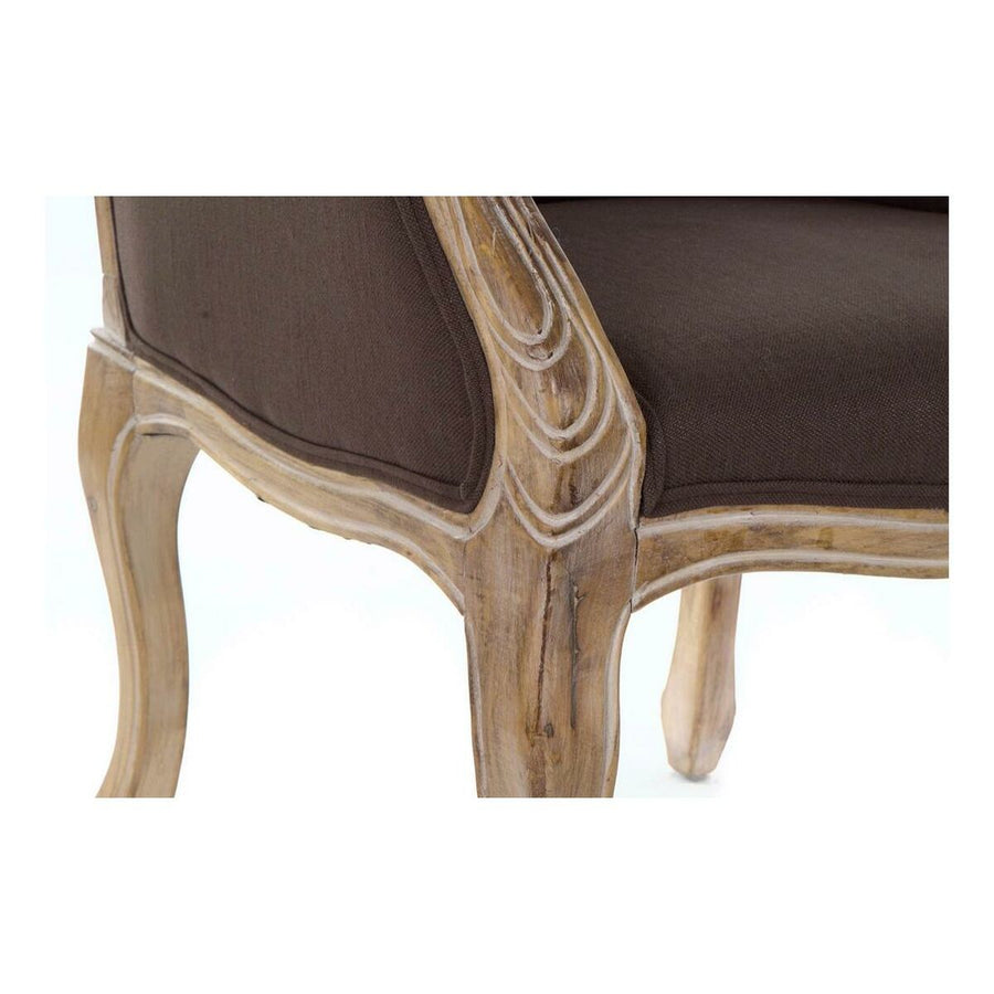 Stuhl DKD Home Decor Leinen Kautschukholz (63.5 x 49.5 x 102 cm)