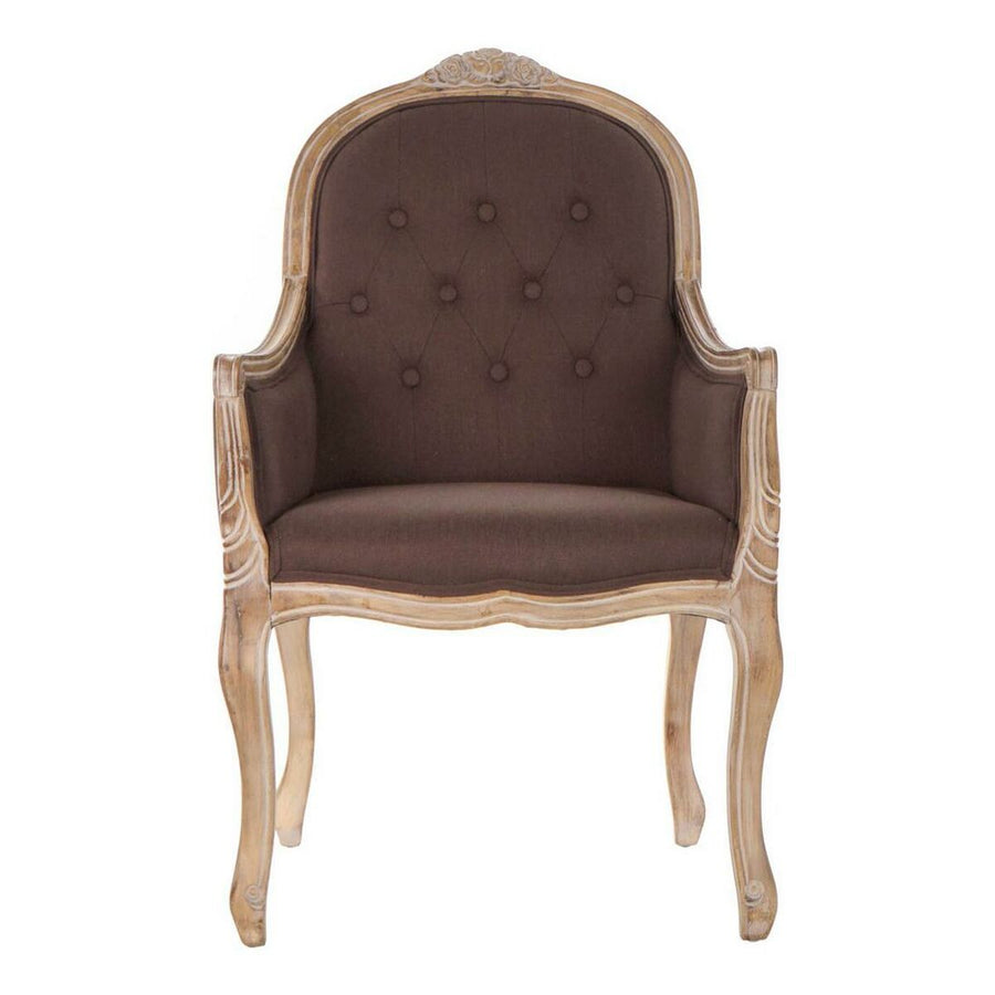 Stuhl DKD Home Decor Leinen Kautschukholz (63.5 x 49.5 x 102 cm)