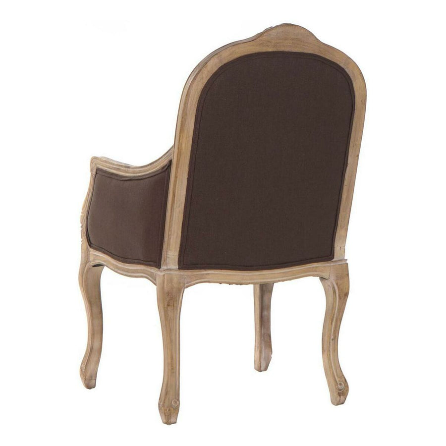 Stuhl DKD Home Decor Leinen Kautschukholz (63.5 x 49.5 x 102 cm)