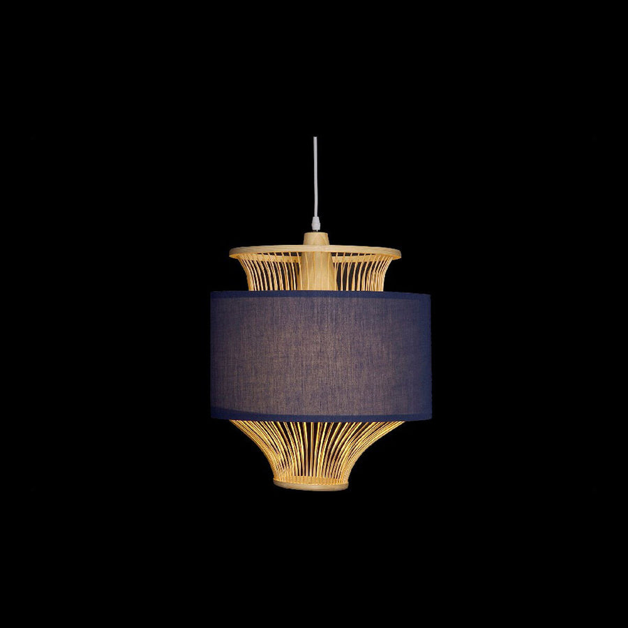 Deckenlampe DKD Home Decor Schwarz Polyester Bambus 220 V 50 W (40 x 40 x 52 cm)