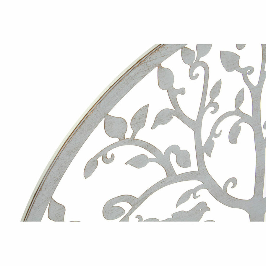 Wanddekoration DKD Home Decor Weiß Metall Baum (2 pcs) (99 x 1 x 99 cm)