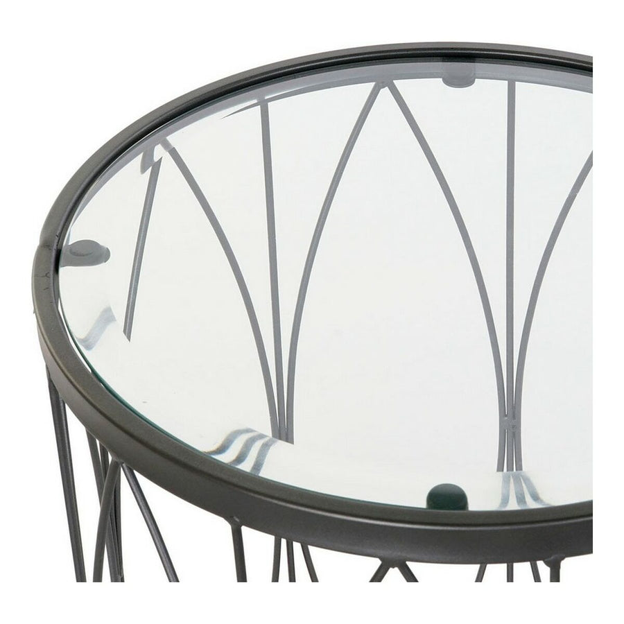 Beistelltisch DKD Home Decor Schwarz Kristall Eisen (45 x 45 x 60 cm)