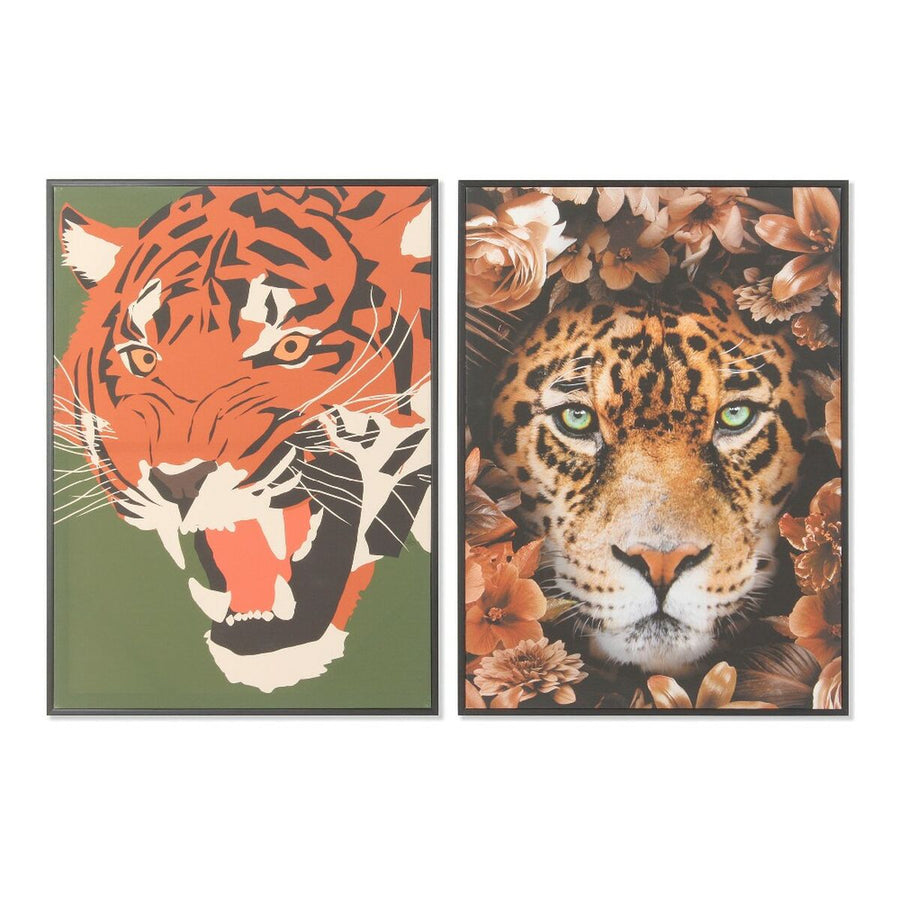 Bild DKD Home Decor S3013690 Leinwand Tiger Moderne (52 x 2,7 x 72 cm) (2 Stück)