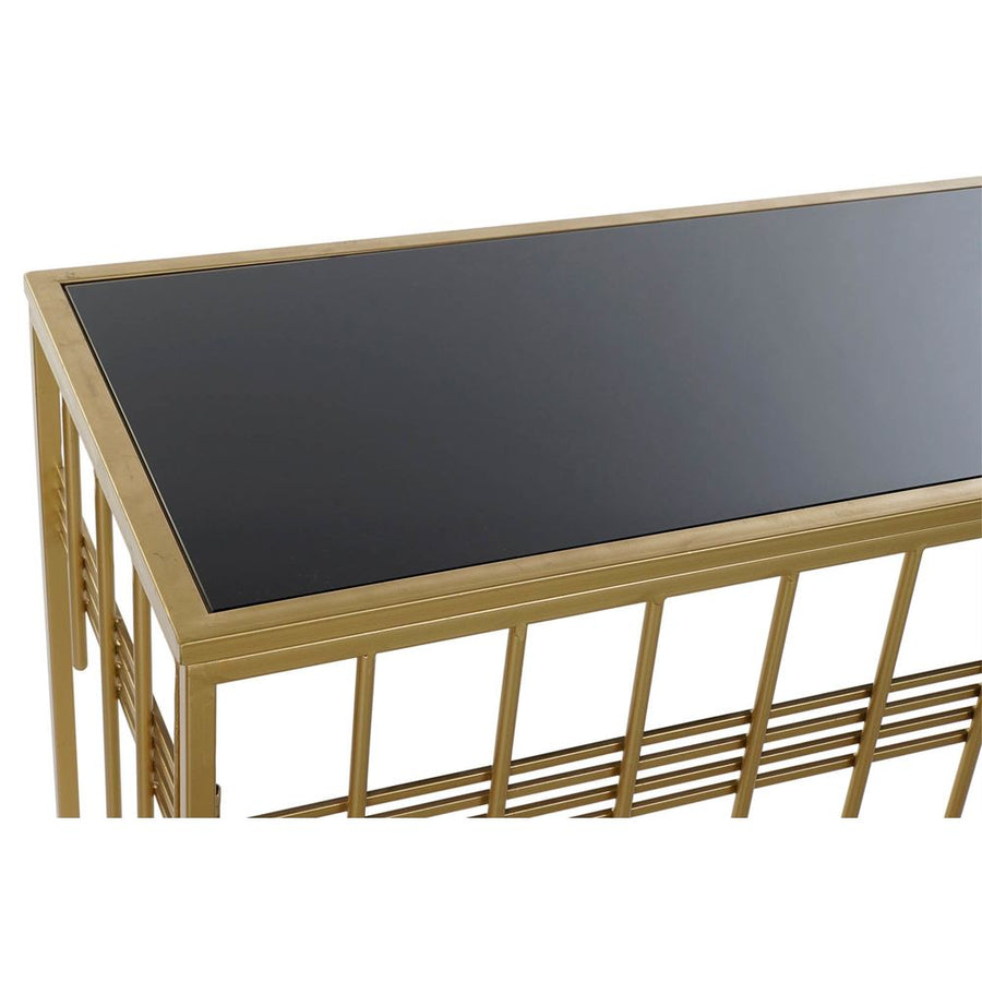 Konsole DKD Home Decor Schwarz Metall Kristall Golden (120 x 40 x 81 cm)