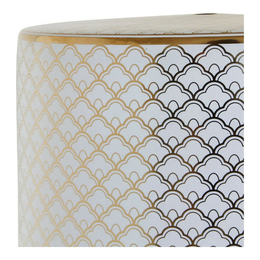 Beistelltisch DKD Home Decor Weiß Porzellan Golden (33 x 33 x 42 cm)