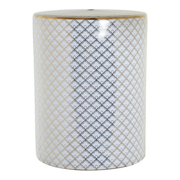 Beistelltisch DKD Home Decor Weiß Porzellan Golden (33 x 33 x 42 cm)
