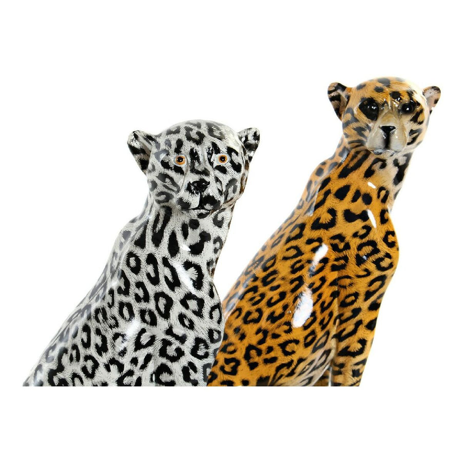 Deko-Figur DKD Home Decor Harz Leopard (2 pcs) (16 x 16 x 32 cm)
