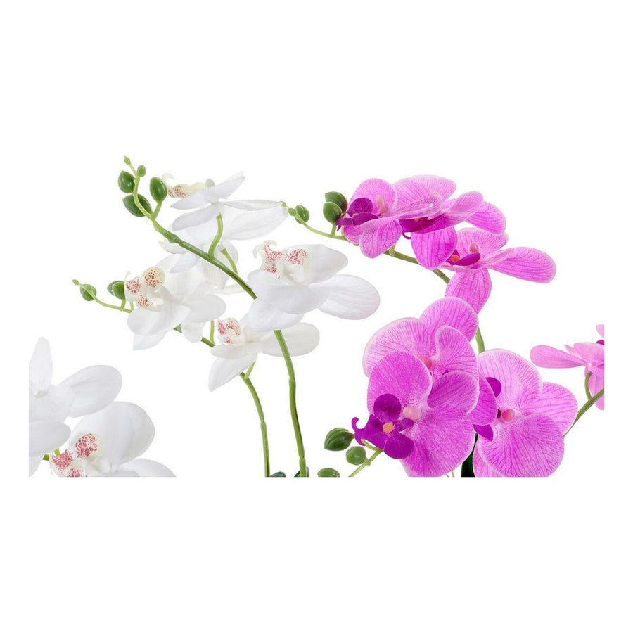 Dekorationspflanze DKD Home Decor Weiß Grau Stoff Steingut Lila (2 pcs) (30 x 22 x 51 cm)