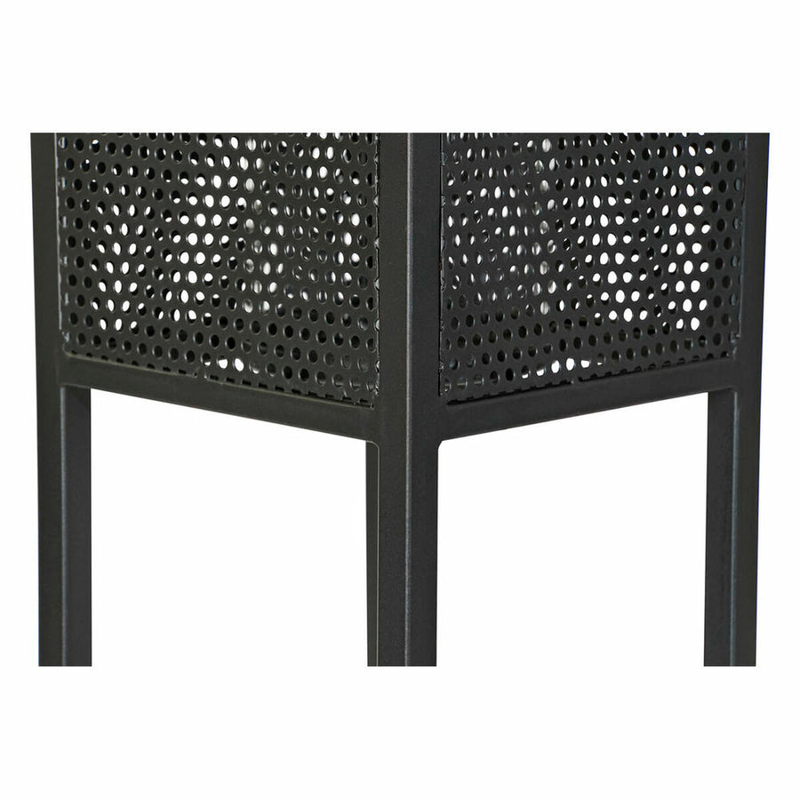 Kerzenschale DKD Home Decor Schwarz Metall Kristall (20 x 20 x 82 cm)
