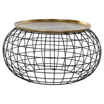 Beistelltisch DKD Home Decor Schwarz Golden Aluminium (80 x 80 x 44 cm)