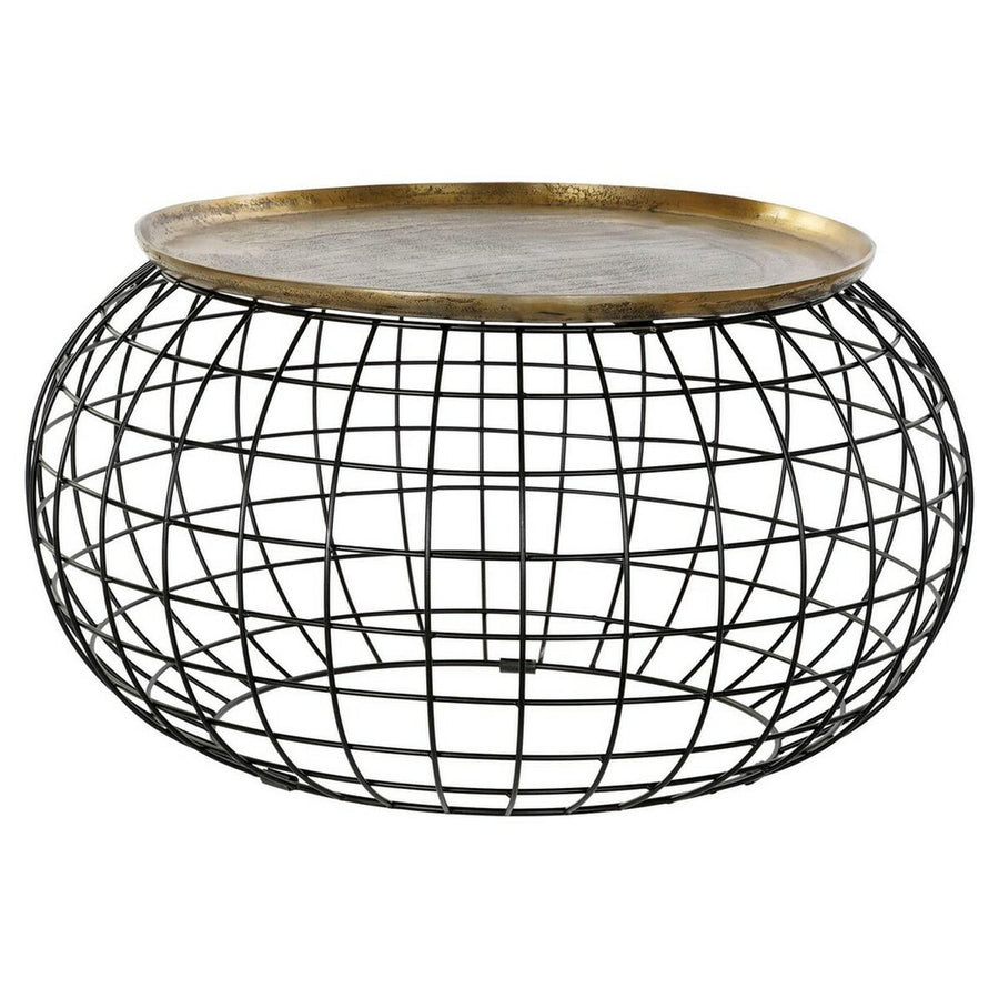 Beistelltisch DKD Home Decor Schwarz Golden Aluminium (80 x 80 x 44 cm)