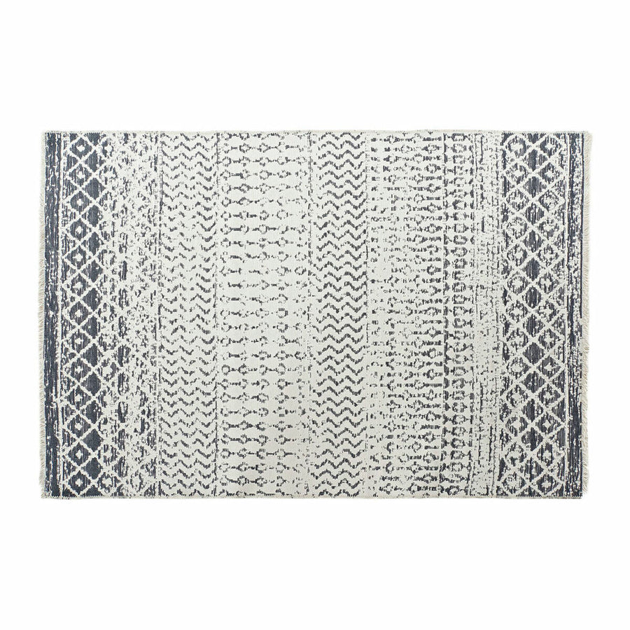 Teppich DKD Home Decor Weiß Grau Polyester Baumwolle (160 x 230 x 1 cm)