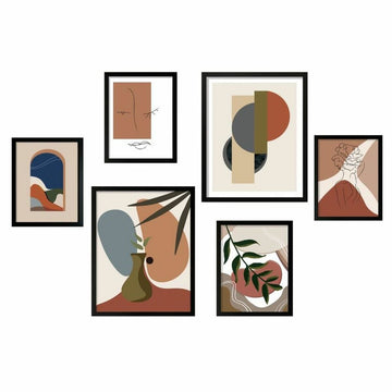 Satz mit 6 Bildern DKD Home Decor Moderne (40 x 2 x 50 cm)