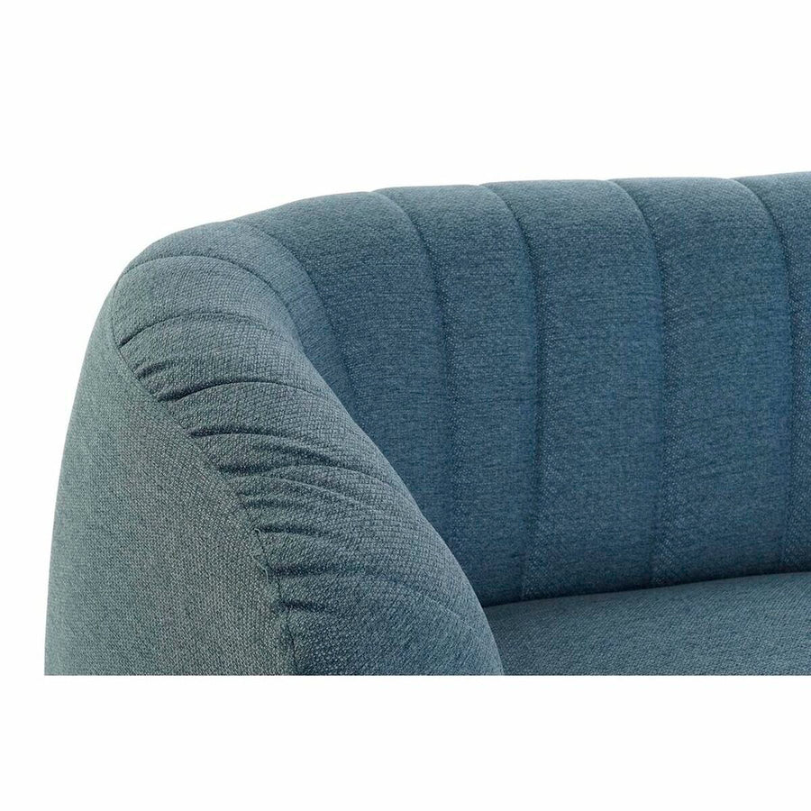 Sofa DKD Home Decor Schaum Blau Gold Metall Holz (129 x 75 x 73 cm)