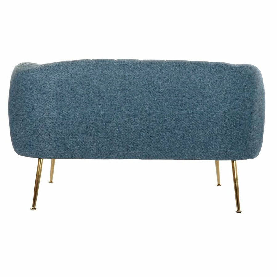 Sofa DKD Home Decor Schaum Blau Gold Metall Holz (129 x 75 x 73 cm)