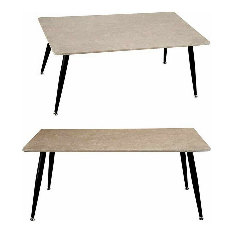 Couchtisch Schwarz Weiß Stein Metall Melamine DM (60 x 45 x 110 cm)