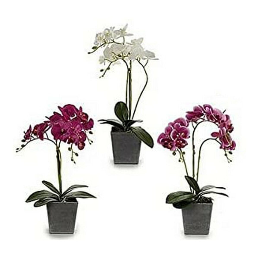Deko-Blumen Orchidee Kunststoff Blumentopf Grau (18 x 53 x 28 cm)