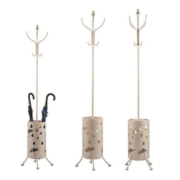 Garderobe Regenschirmständer Metall Creme (44 x 185 x 44 cm)