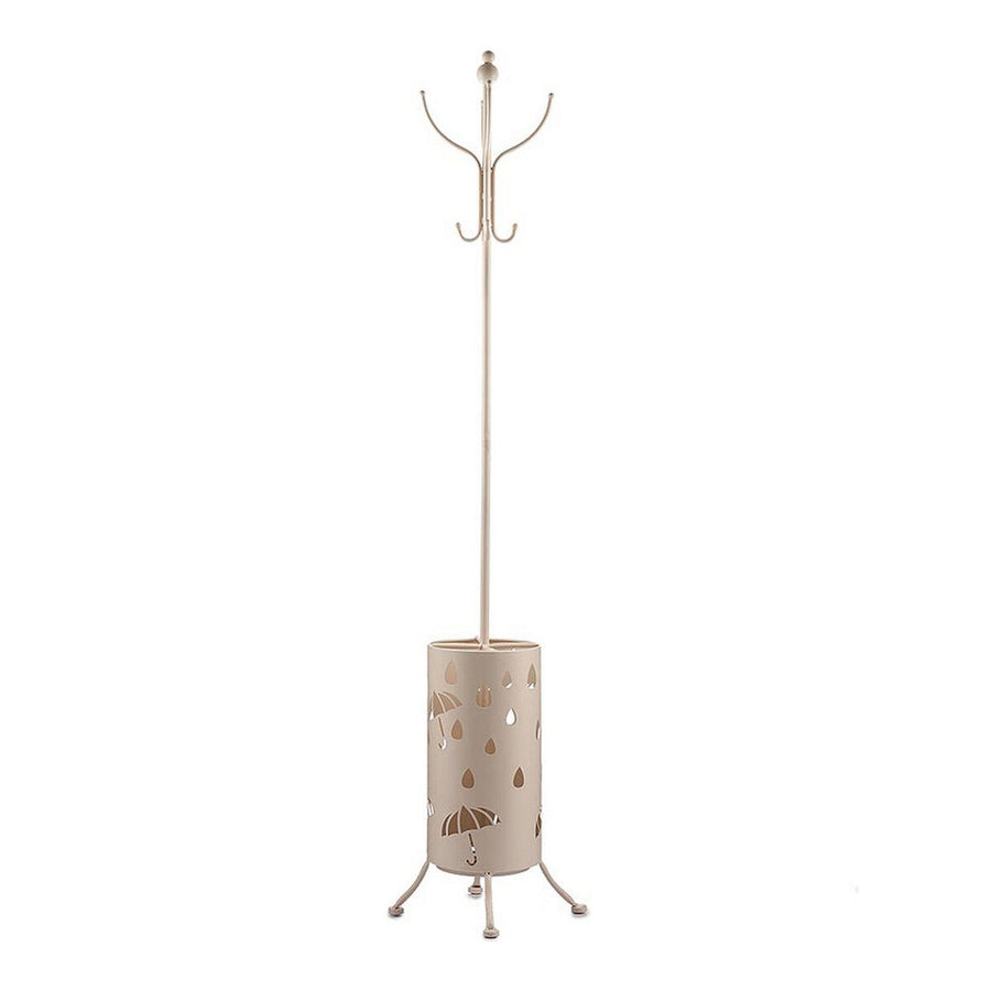 Garderobe Regenschirmständer Metall Creme (44 x 185 x 44 cm)