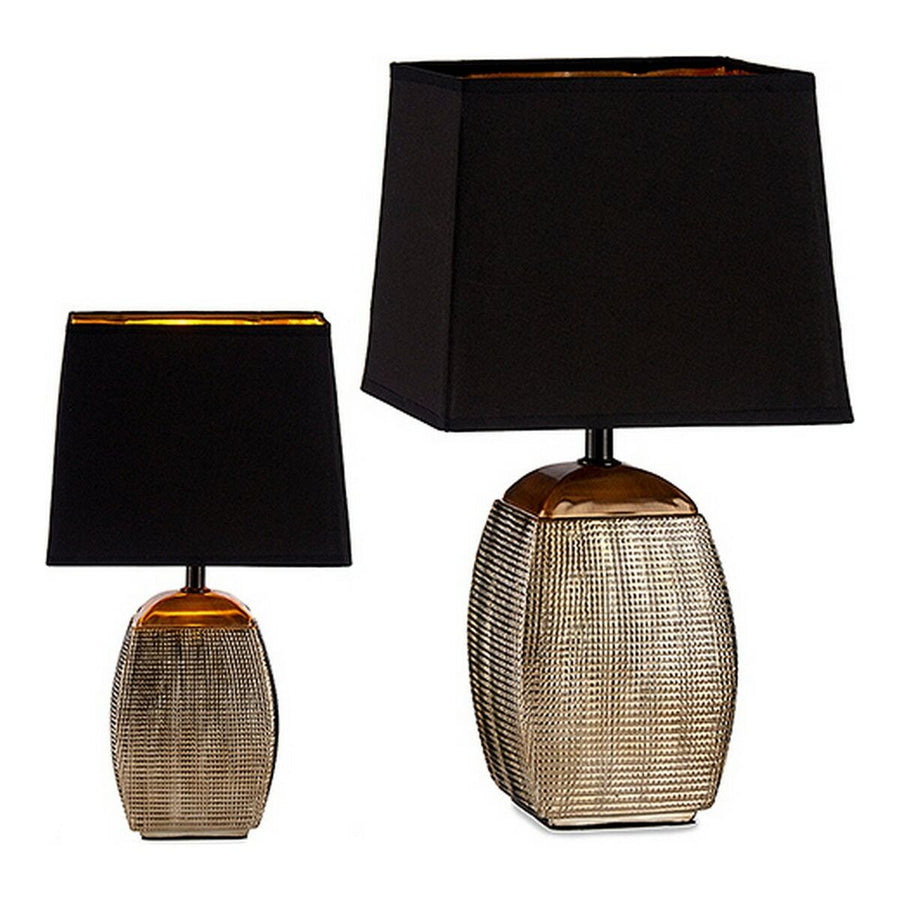 Tischlampe Schwarz/Silberfarben rechteckig Mit Relief (14 x 40 x 23 cm)
