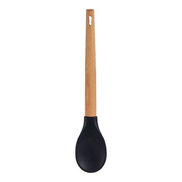 Löffel Braun Schwarz Silikon Buchenholz (6 x 1,8 x 30,5 cm)