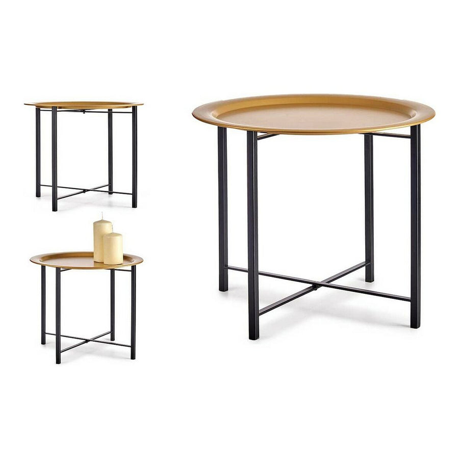 Beistelltisch Schwarz Golden Metall (52,5 x 44 x 52,5 cm)
