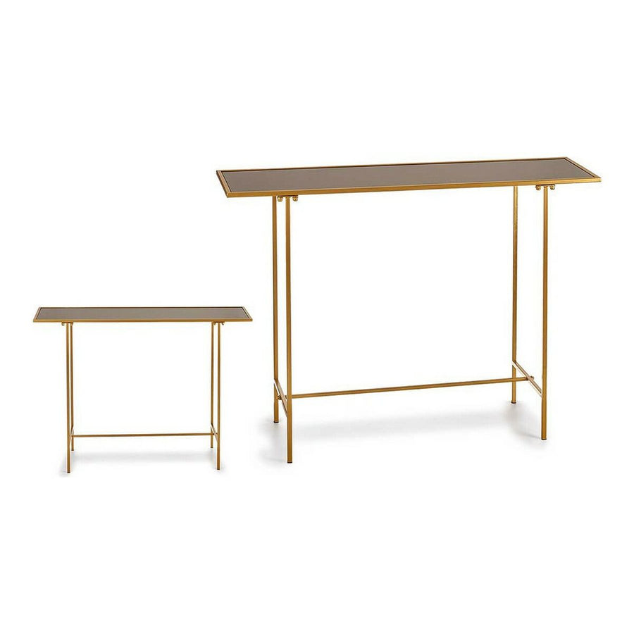 Beistelltisch Schwarz Golden Kristall Metall (33 x 77 x 110 cm)