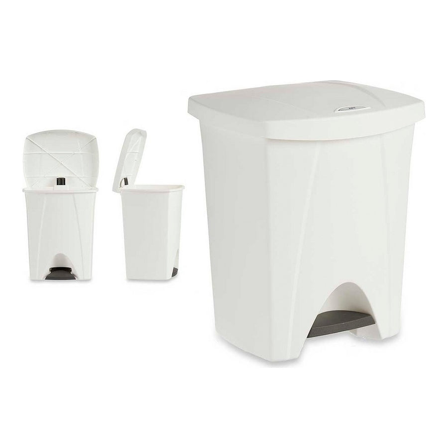 Mülleimer mit Pedal Weiß PP 25L (29,5 x 41 x 35,5 cm)
