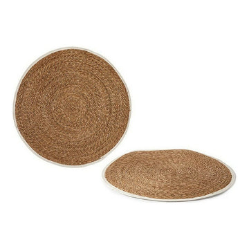 Teppich Braun Weiß Naturfaser (Ø 100 cm)