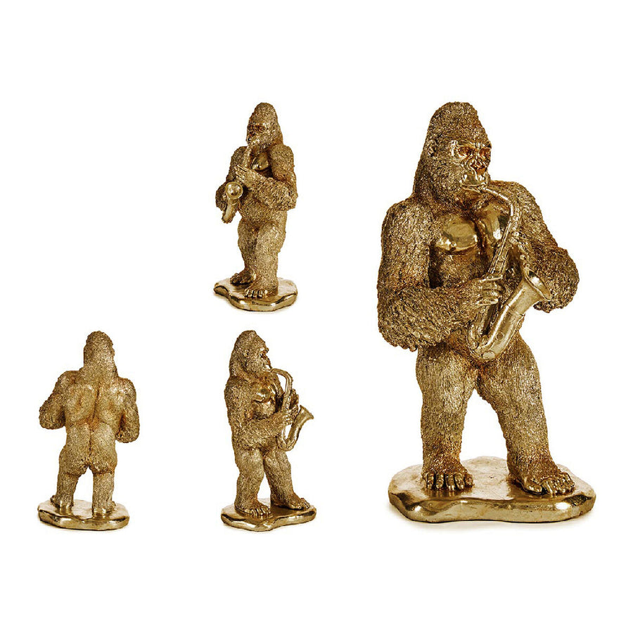 Deko-Figur Gorilla Golden Harz (18,5 x 38,8 x 22 cm)