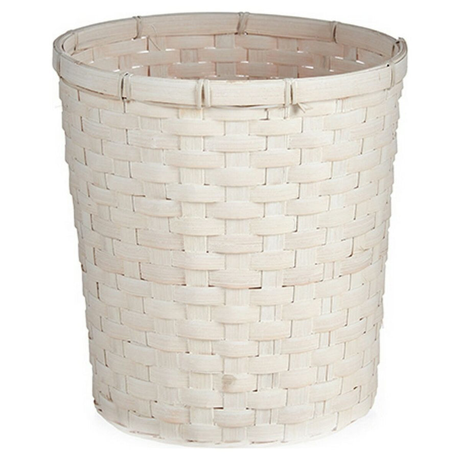 Blumentopf Weiß PVC Bambus (25 x 24 x 25 cm)