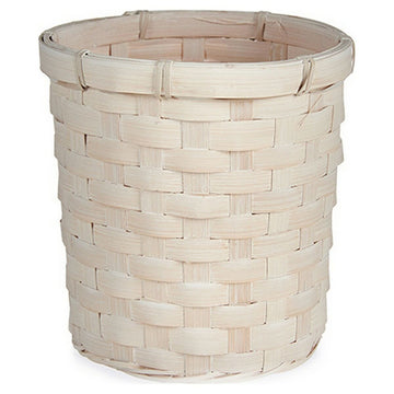 Blumentopf Weiß PVC Bambus (17 x 15 x 17 cm)