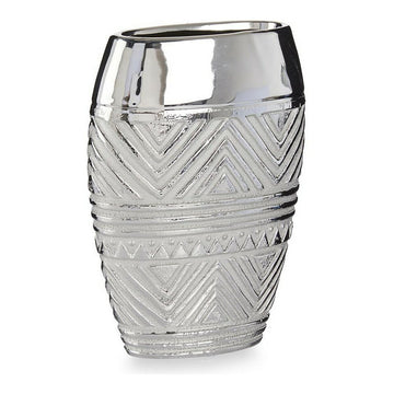 Vase Breite aus Keramik Silberfarben (9,5 x 26,5 x 19,5 cm)