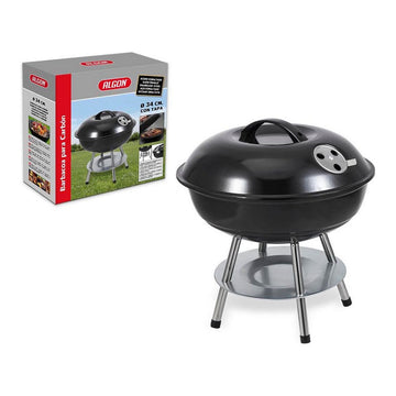 Grill Algon schwarz mit Deckel (34 cm)