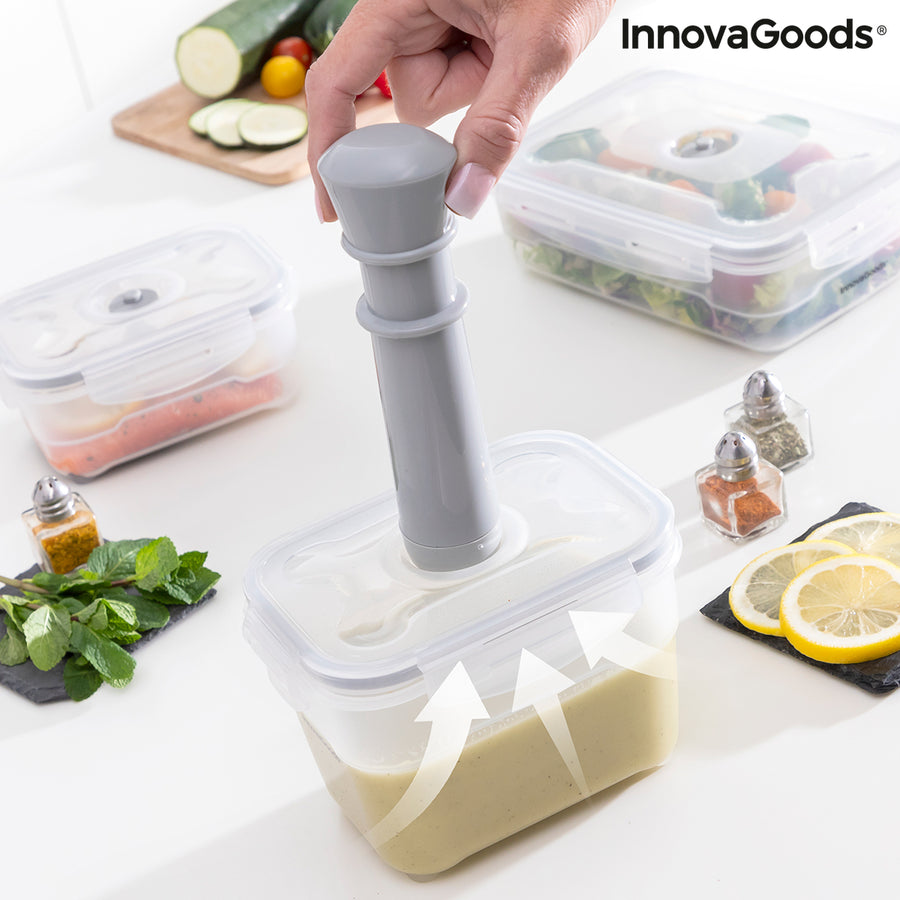 3er Set Vakuumverpackungsgefäße mit Handpumpe Vacse InnovaGoods