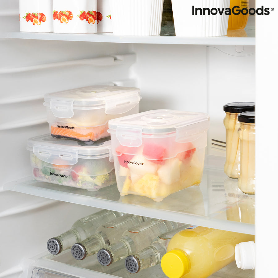 3er Set Vakuumverpackungsgefäße mit Handpumpe Vacse InnovaGoods
