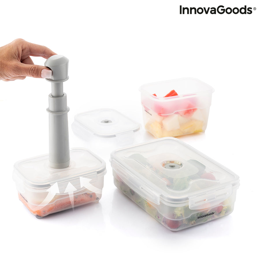 3er Set Vakuumverpackungsgefäße mit Handpumpe Vacse InnovaGoods