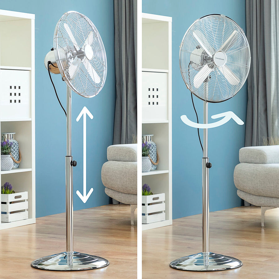 Freistehender Ventilator Chrome Retro InnovaGoods Ø 40 cm 55W